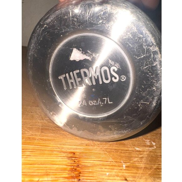 Thermos Stainless Steel Travel Mug 24 Oz Blue Grip Spill-Proof Lid - Picture 6 of 8